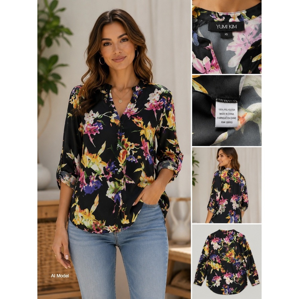 Y2K Floral Blouse size XS Romantic Indie Cottagecore Artsy‎ Vacatiohn